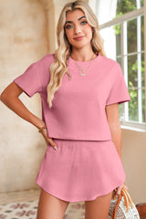 Blossom Cropped Tee and Ruffle High Waist Skort Set