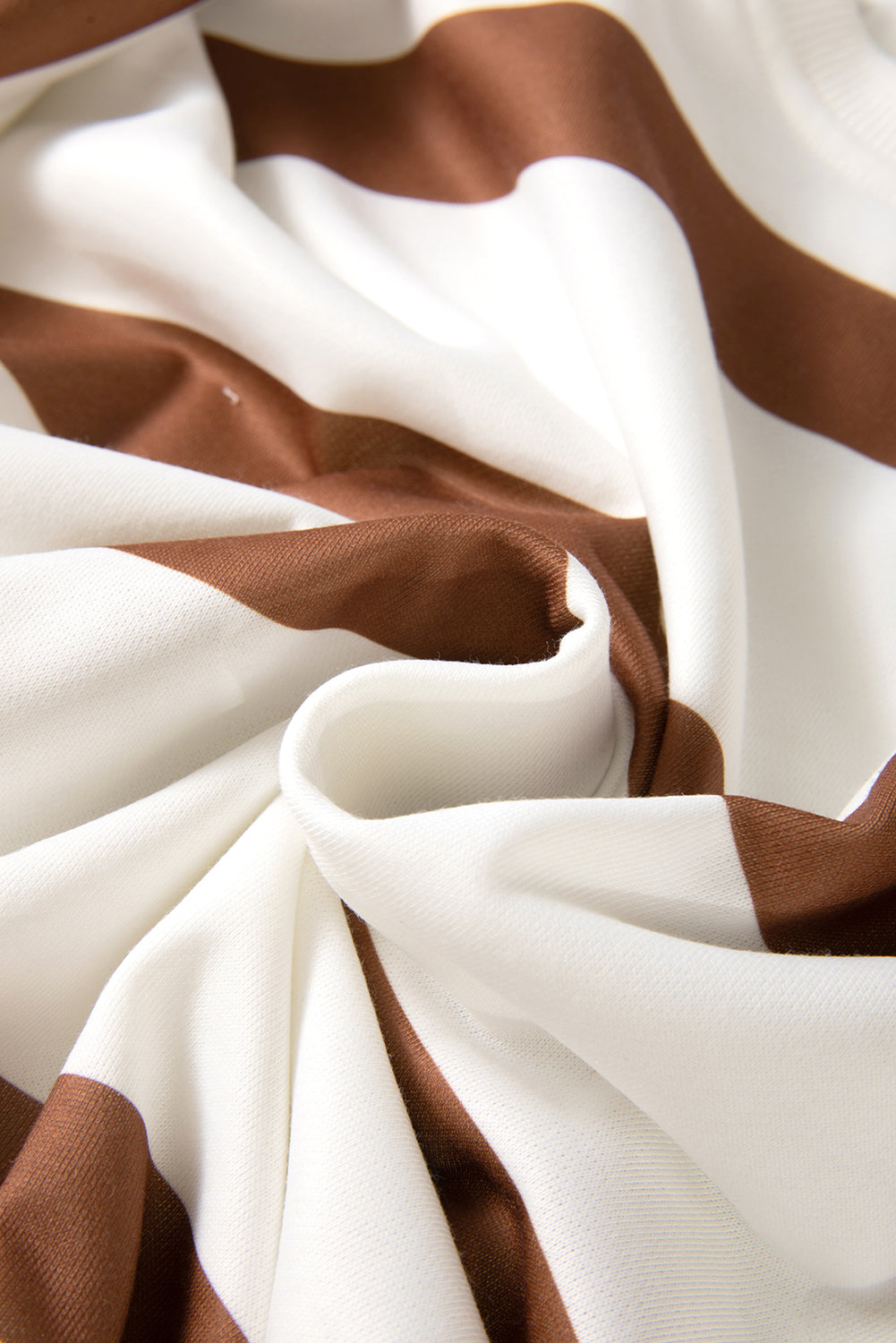 Brown Striped Drop Shoulder Pullover and Joggers Set